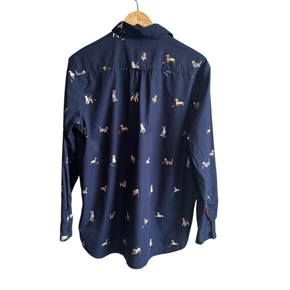 Joules Amilla Dog Print Button Front Cotton Long Sleeve Navy US 10 - Picture 7 of 14